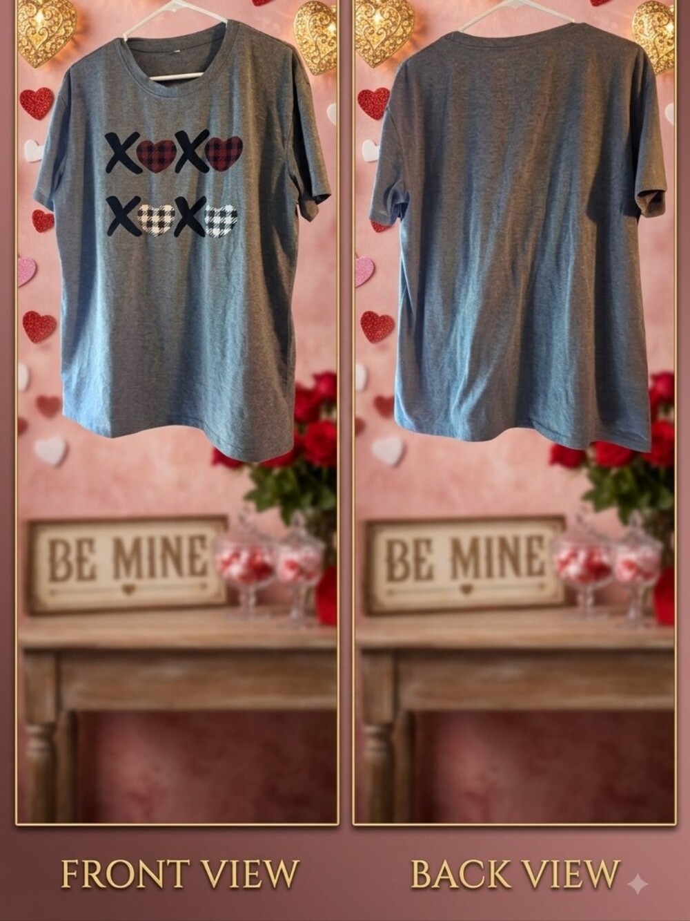 Womans Graphic Tee with Heart XOXO Design